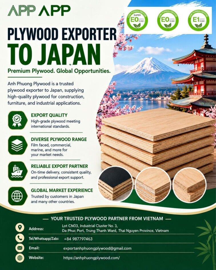 Ho Chi Minh City, Appliances, Plywood Exporter To Japan