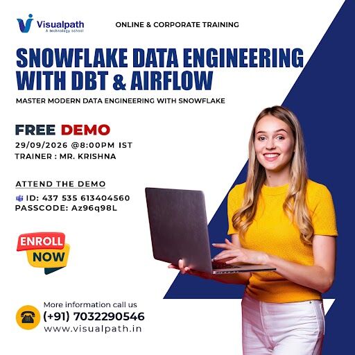 Hyderabad, Lessons Offered, Join The Free Demo For Snowflake Data Engineering