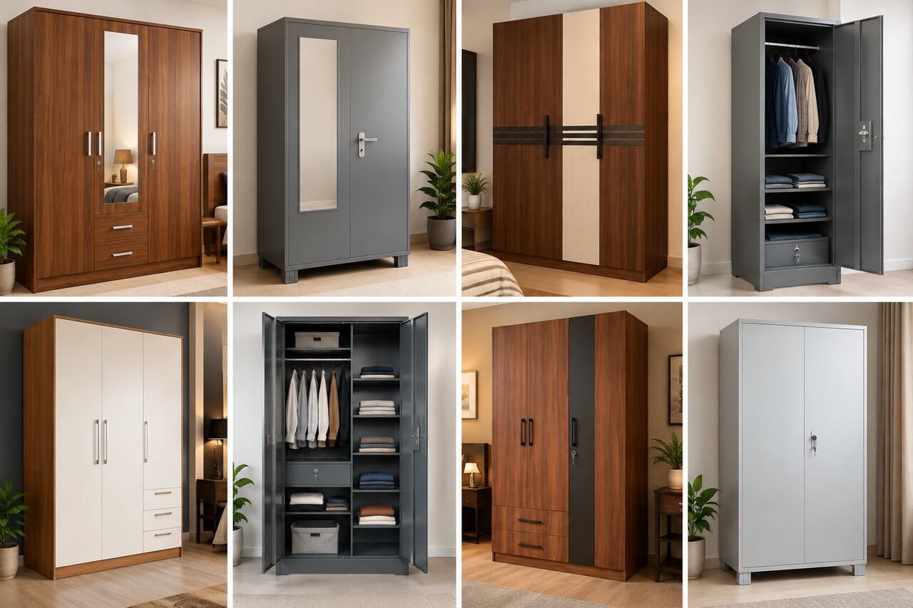 Punjab, Furniture, Title: Buy Wooden & Steel Almirahs Online At Best Prices | YouConstruct