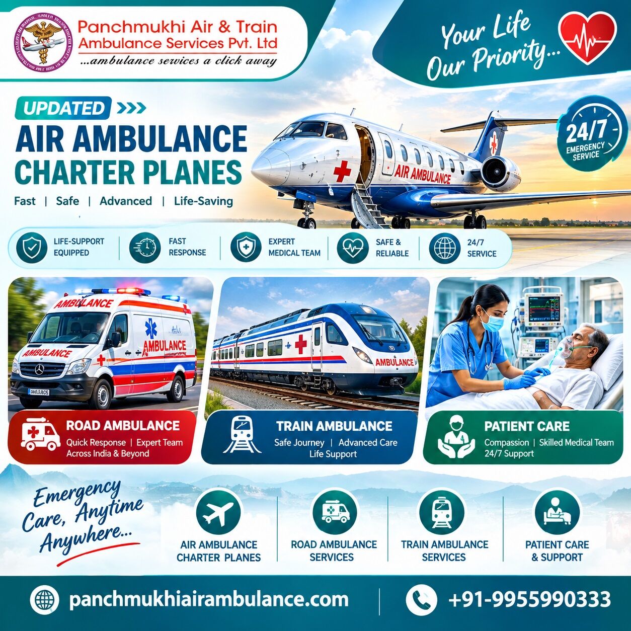 Hyderabad, Health, Panchmukhi Hi Tech Air Ambulance From Hyderabad- Seamless Hospital Coordination