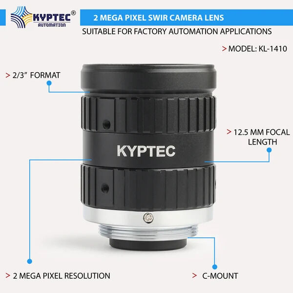 New Delhi, Electronics, INR 17500,  12.5 MM 2 MP SWIR Lens For 2/3-Inch Cameras, 900&ndash;1700 Nm, F1.4
