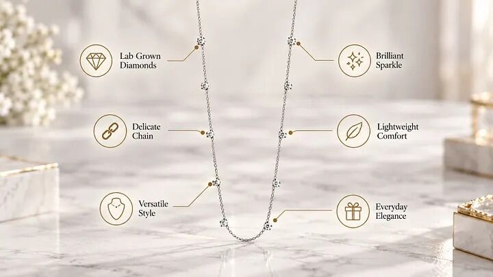 London, Jewelry, GBP 2950,  Luxury Lab Grown Diamond Necklace: Timeless Elegance & Brilliance