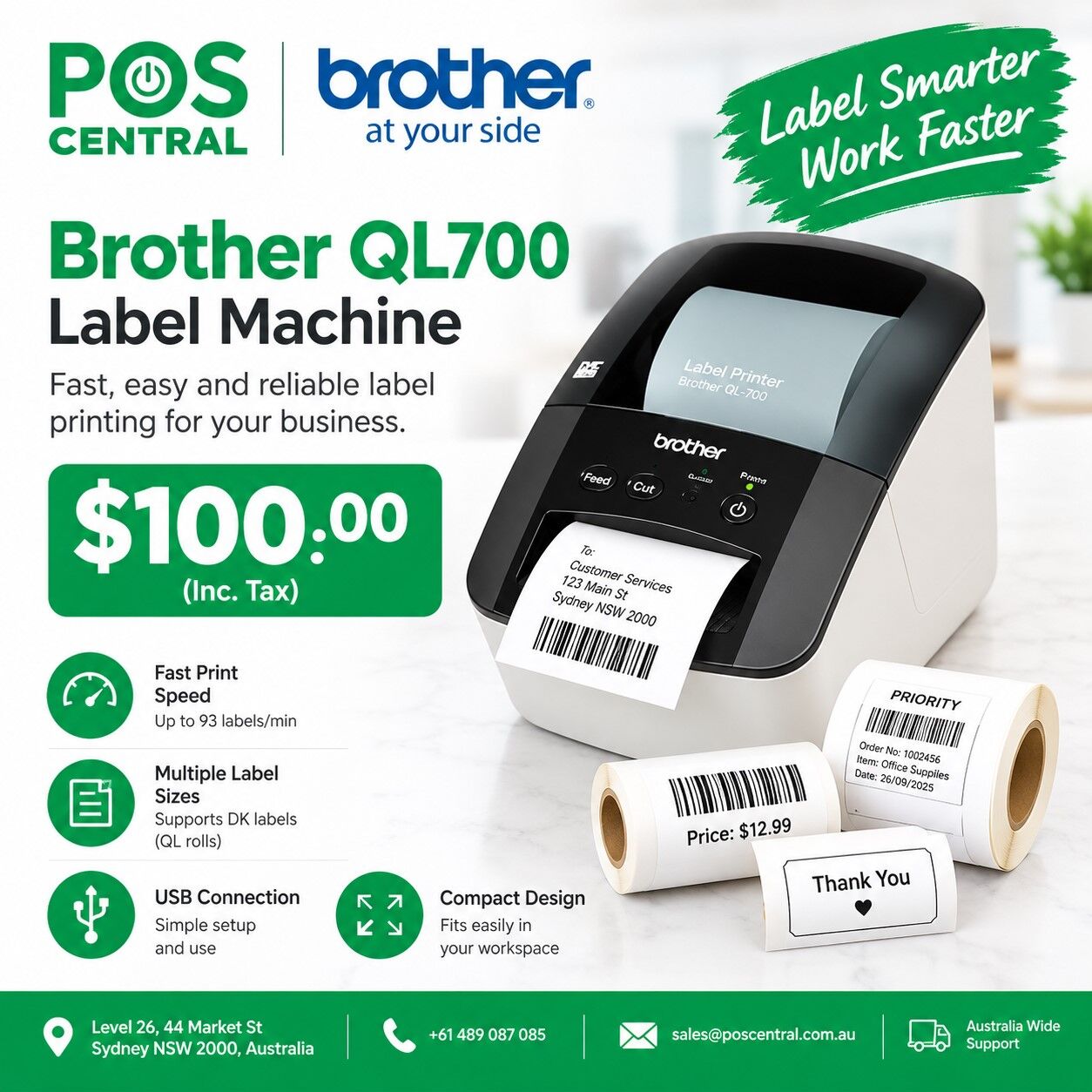 Sydney, Electronics, AUD 100,  Brother QL700 Label Machine &ndash; Speed Meets Simple Labelling