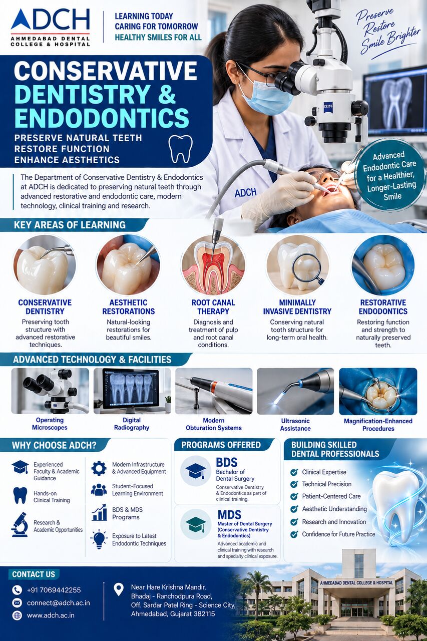 Ahmedabad, Dental, Conservative Dentistry & Endodontics Department In Ahmedabad | ADCH