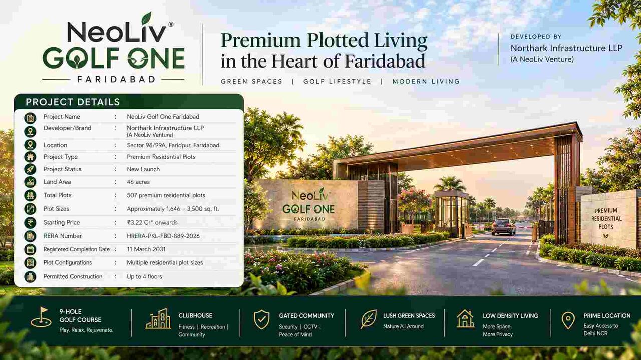 Faridabad, Real Estate, NeoLiv Golf One Faridabad | Premium Residential Plots