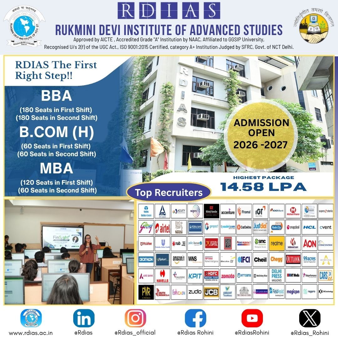 Rohini, Education, IP University MBA Colleges In Delhi With Strong Placement Opportunities - RDIAS