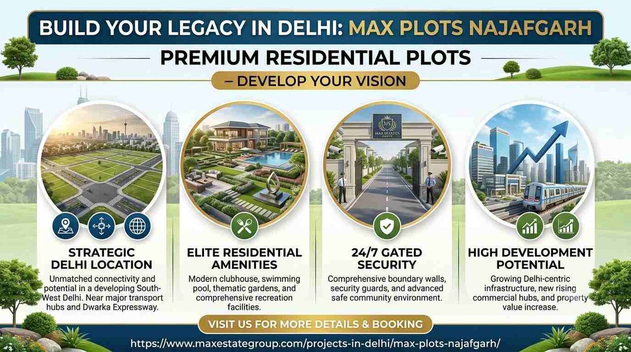 New Delhi, Apartments, Flats, Houses & Villas, Furnished,  Max Plots Najafgarh | Spacious Residential Plots