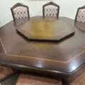 SAR 2000,  Rare 8-Sided Octagonal Dining Table Set + 8 Chairs & Lazy Susan