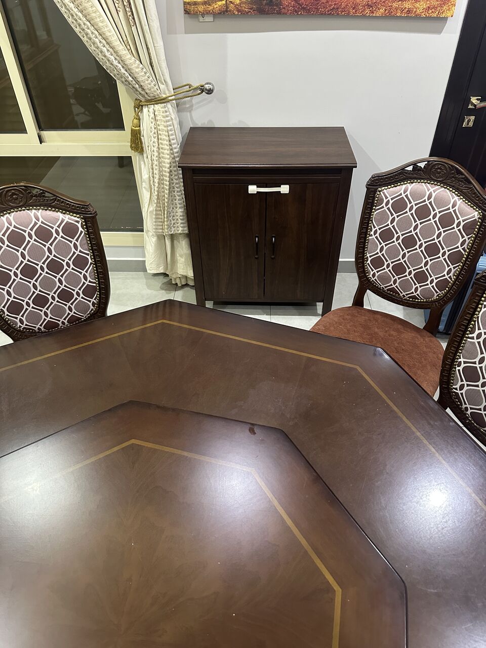 Riyadh, Furniture, SAR 2000,  Rare 8-Sided Octagonal Dining Table Set + 8 Chairs & Lazy Susan