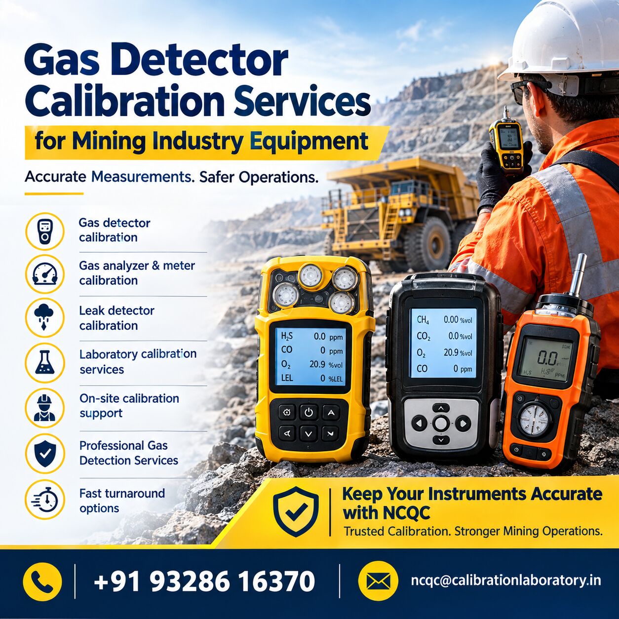 Ahmedabad, Business, Gas Detector Calibration Services For Mining Industry Equipment