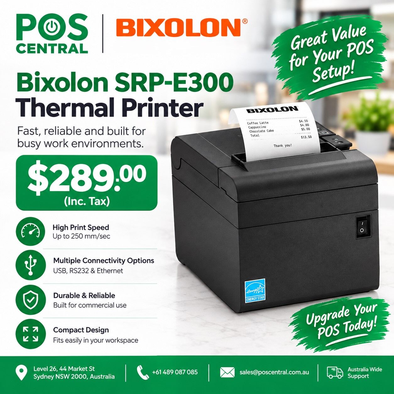 Sydney, Electronics, AUD 289,  Bixolon SRP-E300 Thermal Printer &ndash; Reliable Printing For Busy POS