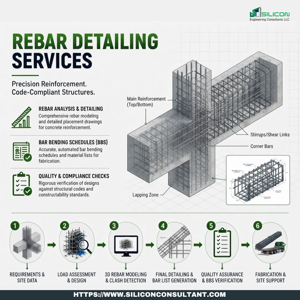 Dallas, Construction, Accurate Rebar Detailing Services Dallas For Optimal Steel Bar Placement