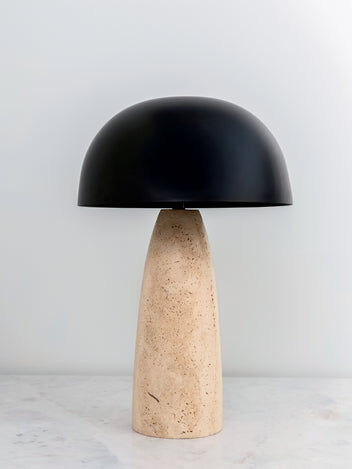 Mumbai, Household Items, INR 21583,  Italian Travertine Luna Table Lamp - Sculptural Stone Lighting For The Modern Home