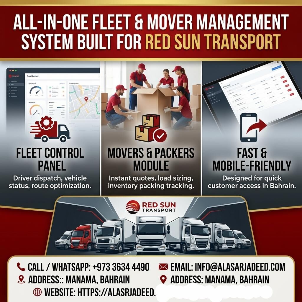 Manama, Cargo, All-in-One Fleet & Mover Transport Management System