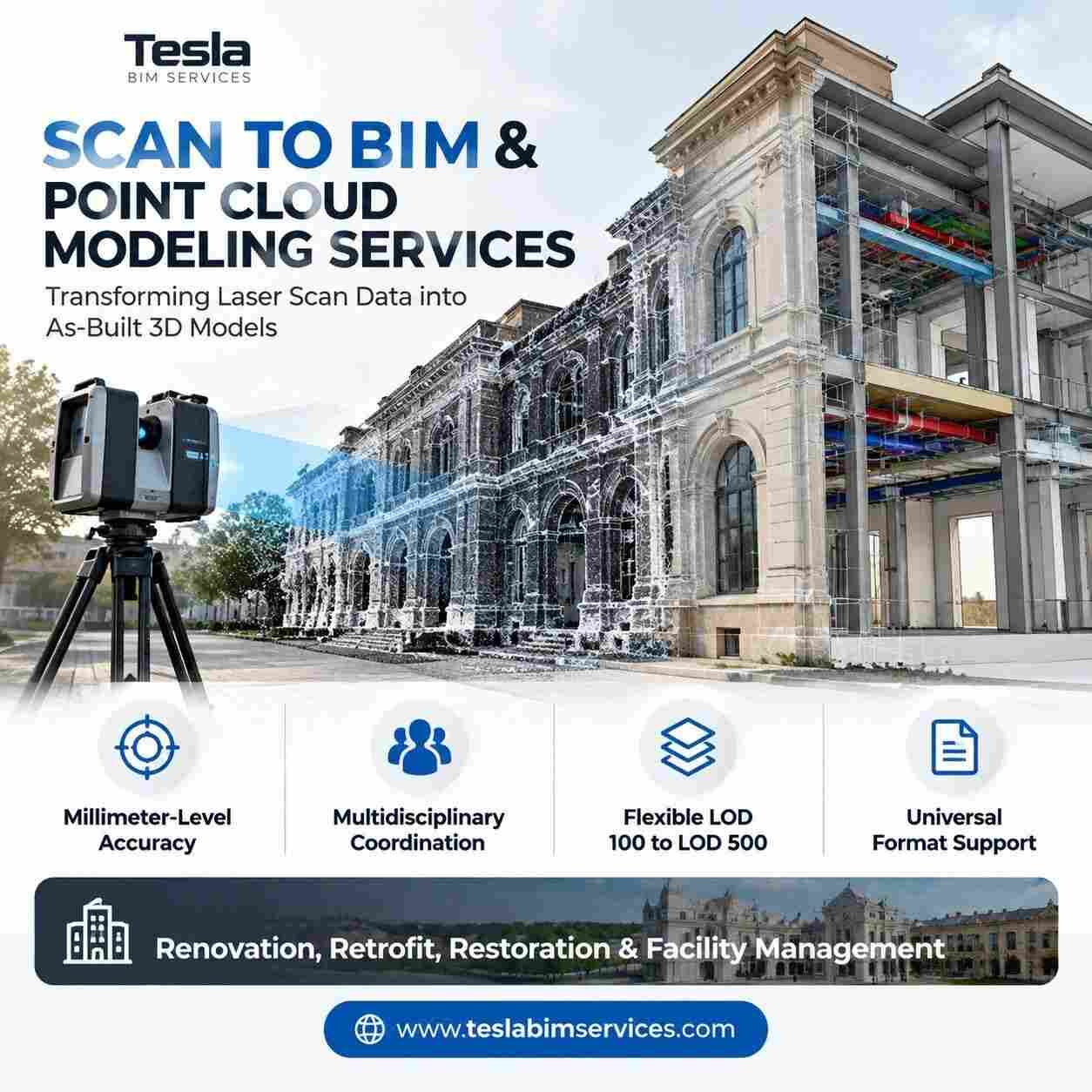 Chicago, Construction, Scan To BIM Services For Accurate As-Built 3D Modeling