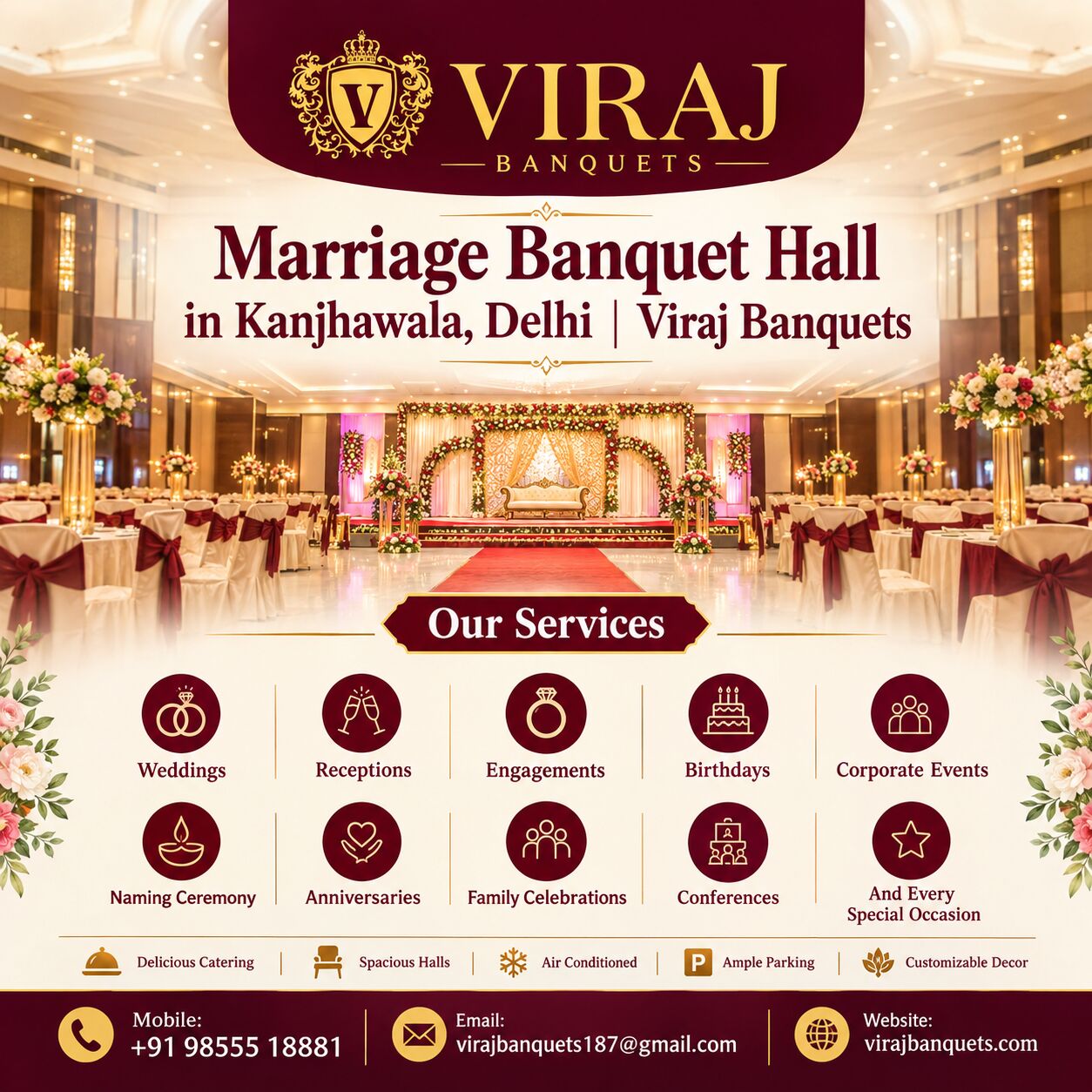 New Delhi, Farm & Garden, Best Banquet Hall In Kanjhawala, North West Delhi | Viraj Banquets