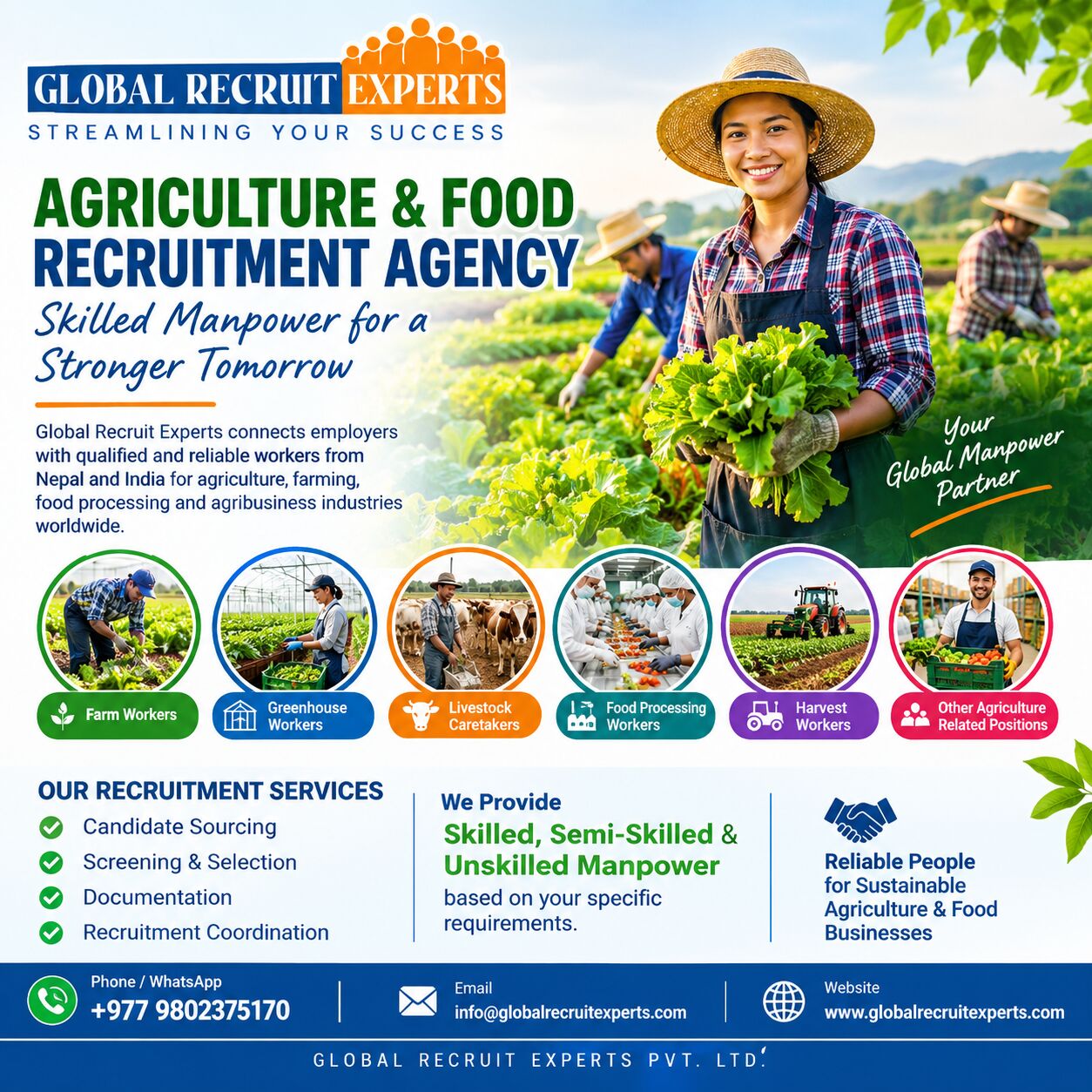 Kathmandu, Manpower, Agriculture & Food Recruitment Agency In Nepal | Global Recruit Experts