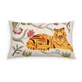 USD 21,  Floral Safari Tiger Pillow | 24x14" | Cotton Fabric