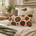 USD 21,  Floral Medley Pillow |24x14"| Cotton Fabric | Vibrant Design