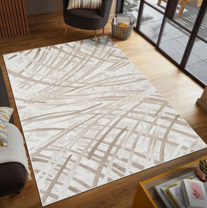 New York, Household Items, USD 358,  Troy Modern Abstract Area Rug | Soft Polyester Rug | Contemporary Brushstroke Design Indoo