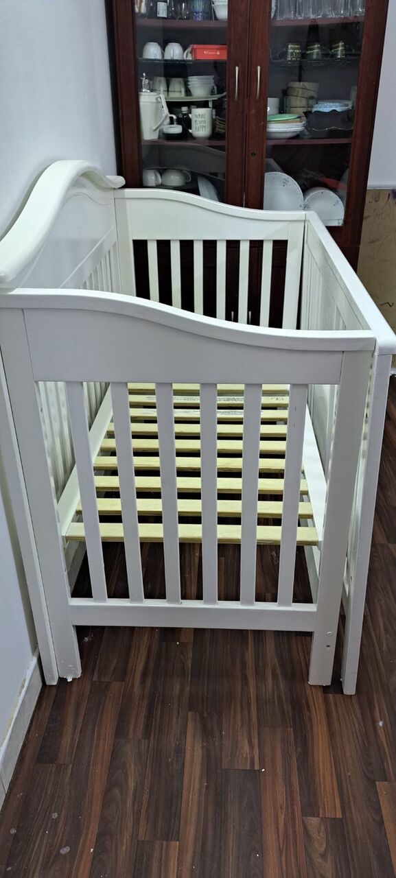 Ghirnatah, Furniture, SAR 375,  Giggles Wooden Baby Cot + Diamond Star Mattress