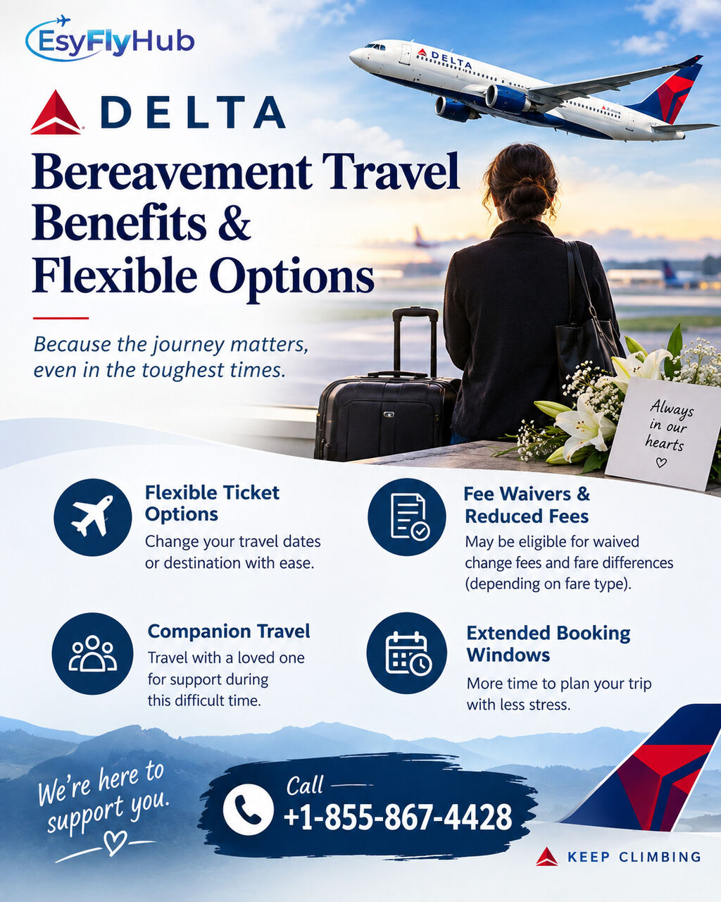 New York, Travel, Delta Airlines Bereavement Travel Benefits & Flexible Options