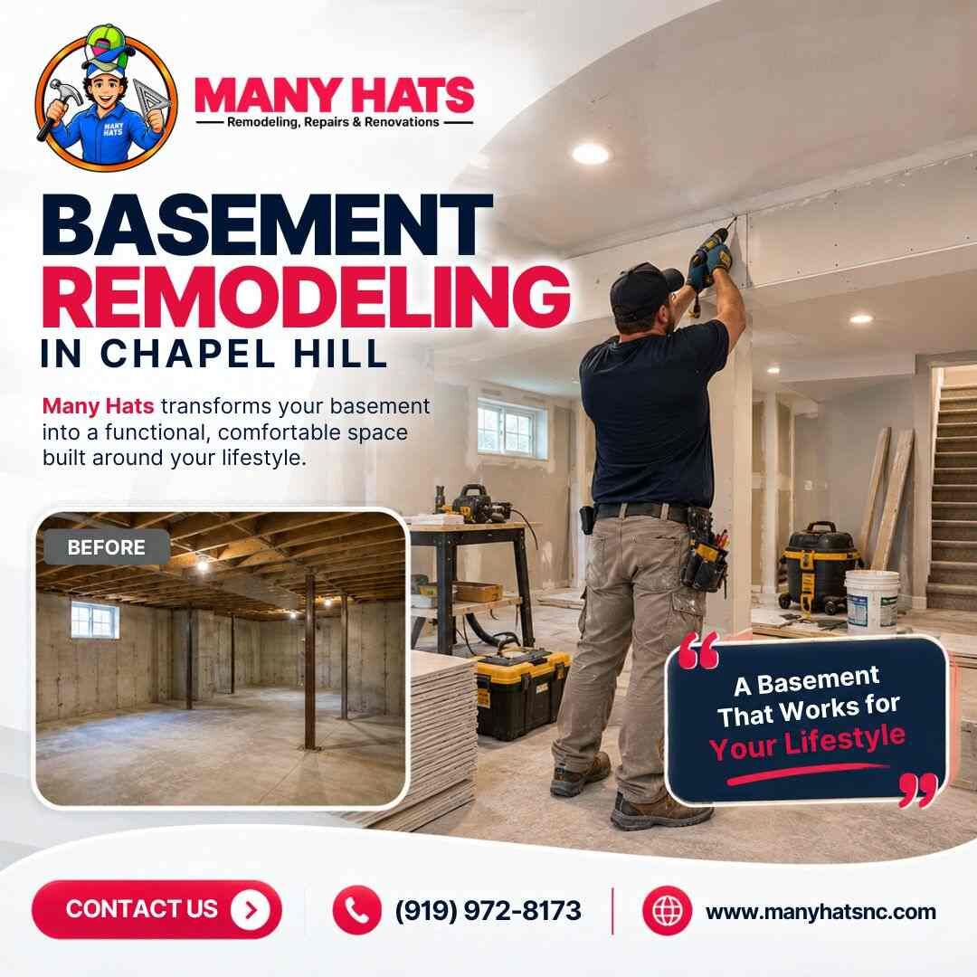 New York, Construction, Basement Remodeling In Chapel Hill | Manyhats