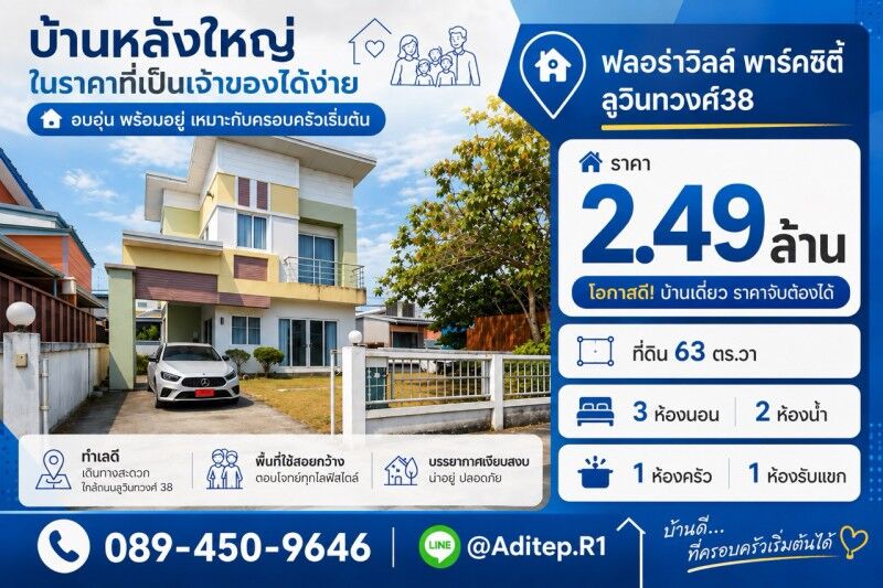 Bangkok, Real Estate For Sale, THB 2490000,  3 BR,  63 Sq. Feet,  ขายบ้านเดี่ยวพร้อมอยู่ มีนบุรี ม.ฟ