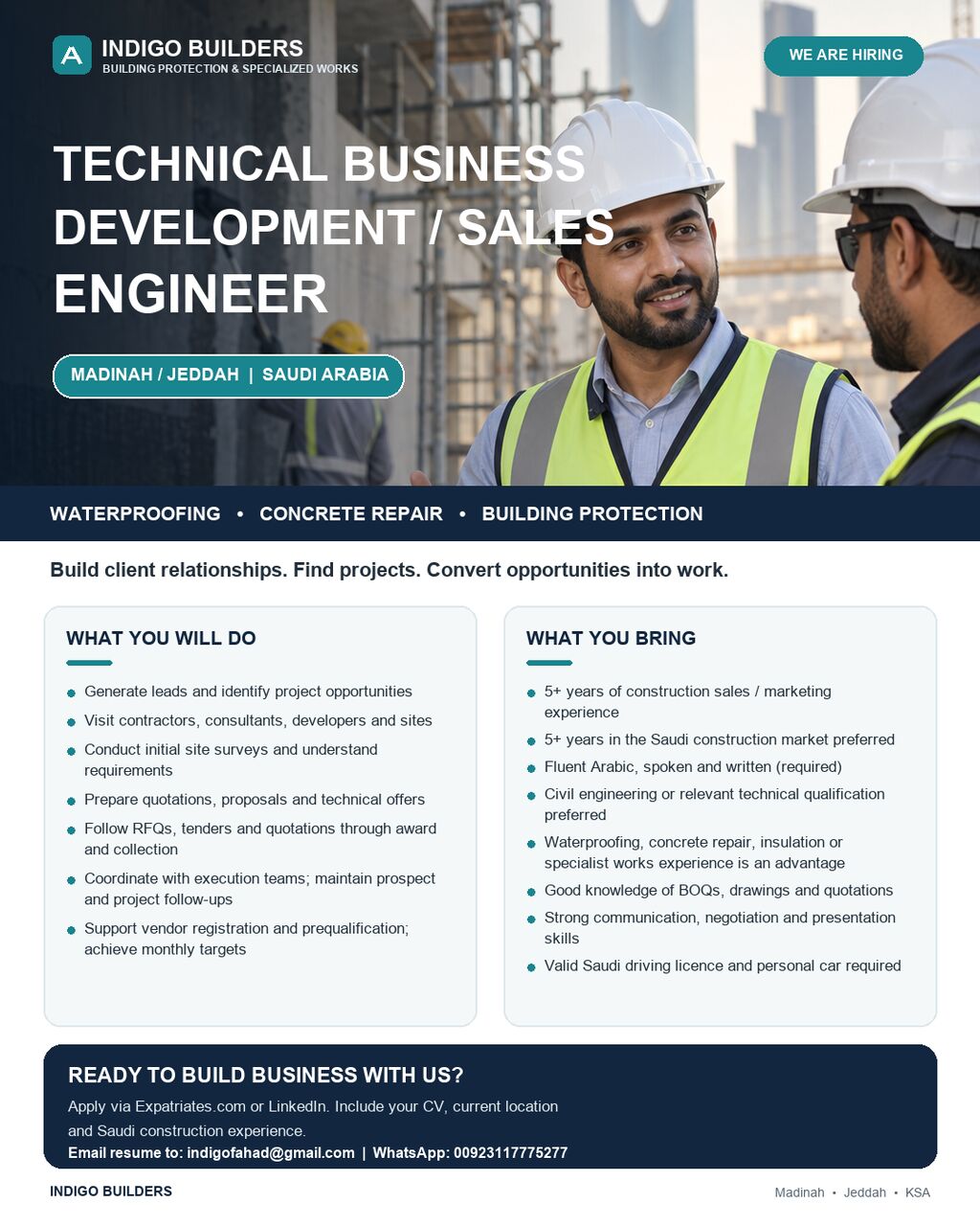 Madinah, Jobs, Sales Engineer