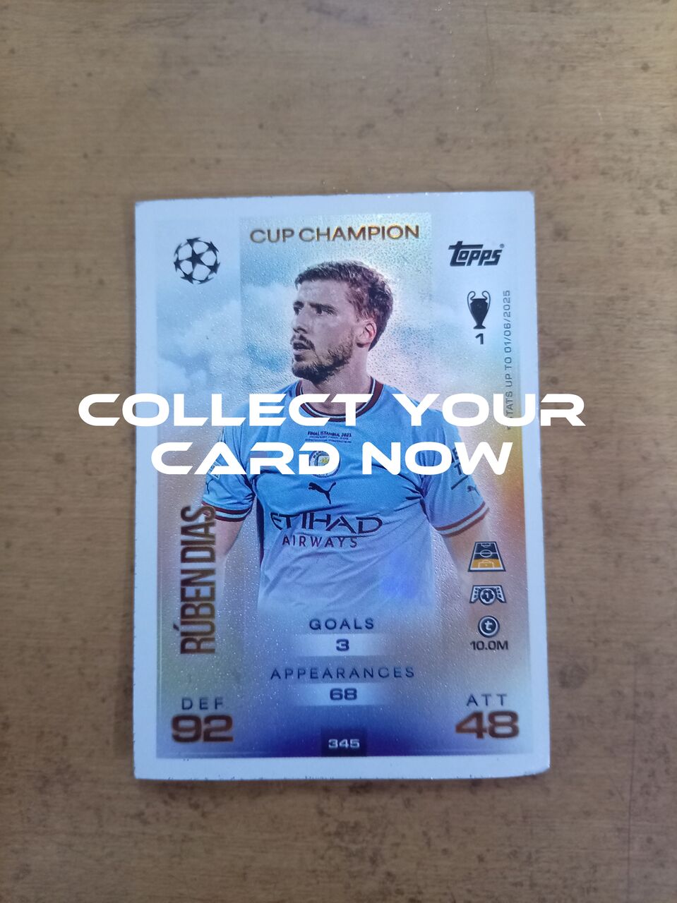 Madinah, Collectibles, SAR 165,  Match Attax Trading Card Game Ruben Dias Card