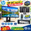 BHD 25,  HP 24" 2K Full HD+ Monitor 360* Rotatable (Input: DP, VGA, DVI & USB) Very Good Working