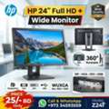 BHD 25,  HP 24" 2K Full HD+ Monitor 360* Rotatable (Input: DP, VGA, DVI & USB) Very Good Working