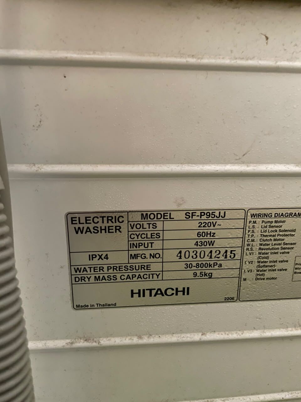 Riyadh, Appliances, SAR 500,  Hitachi Washing Machine 9.5kg For Sale