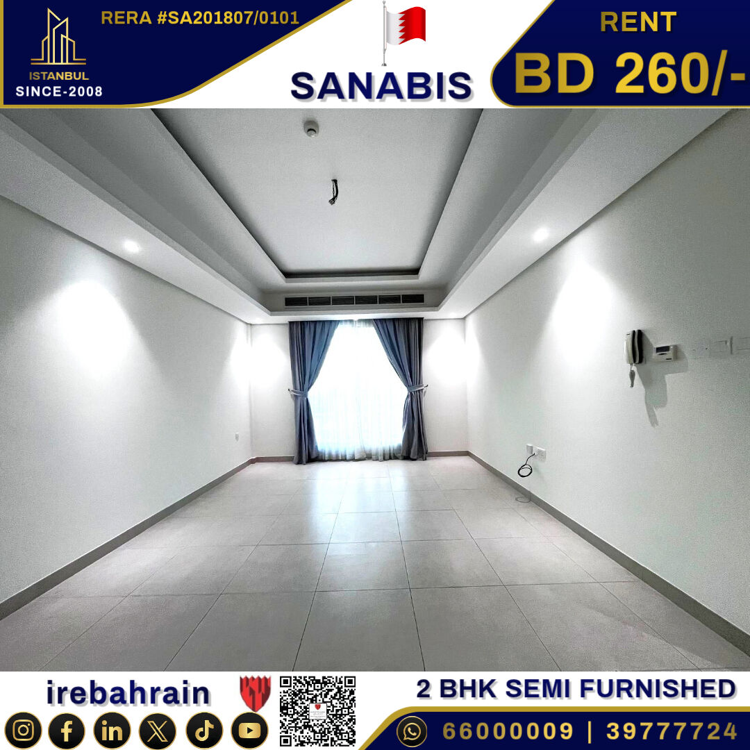 Sanabis, Apartments, Flats, Houses & Villas, BHD 260/month,  Furnished,  2 BR,  Modern 2-Bedroom Luxury Apartment For Rent In Burhama