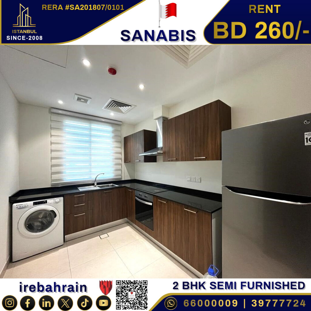 Sanabis, Apartments, Flats, Houses & Villas, BHD 260/month,  Furnished,  2 BR,  Modern 2-Bedroom Luxury Apartment For Rent In Burhama