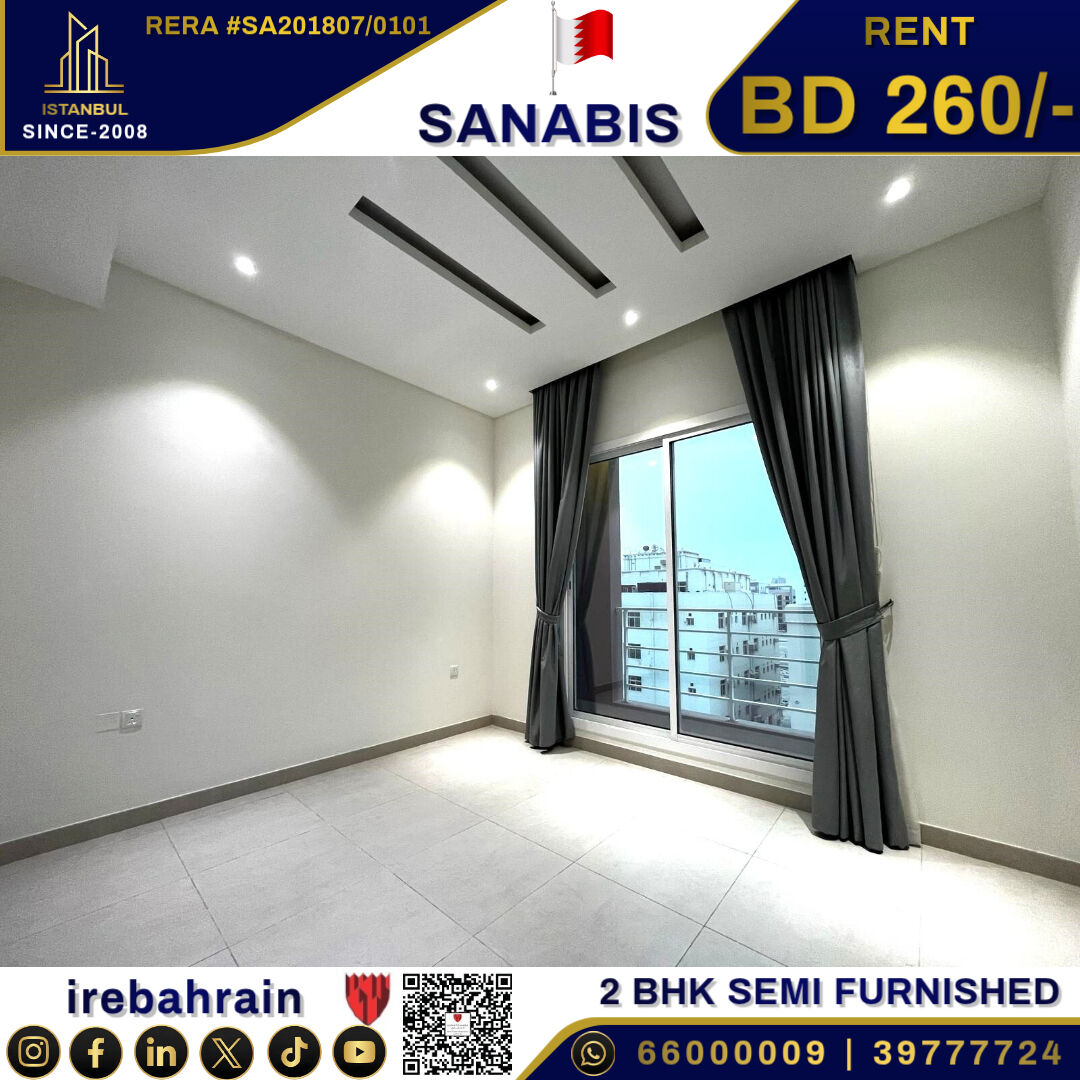 Sanabis, Apartments, Flats, Houses & Villas, BHD 260/month,  Furnished,  2 BR,  Modern 2-Bedroom Luxury Apartment For Rent In Burhama