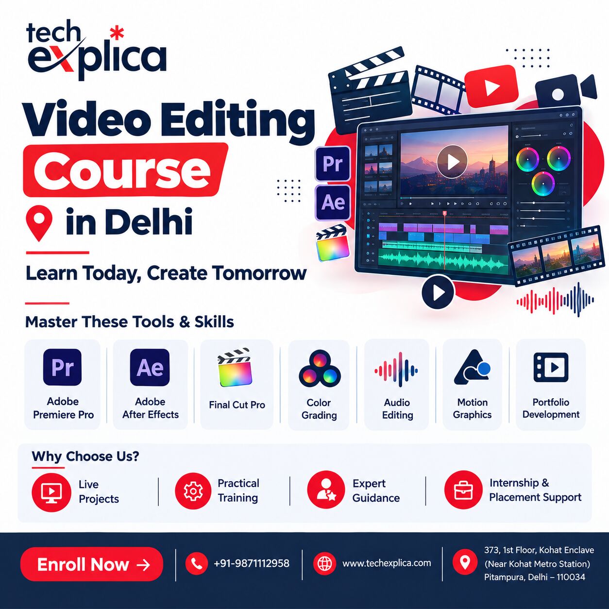 New Delhi, Lessons Offered, Video Editing Course In Delhi