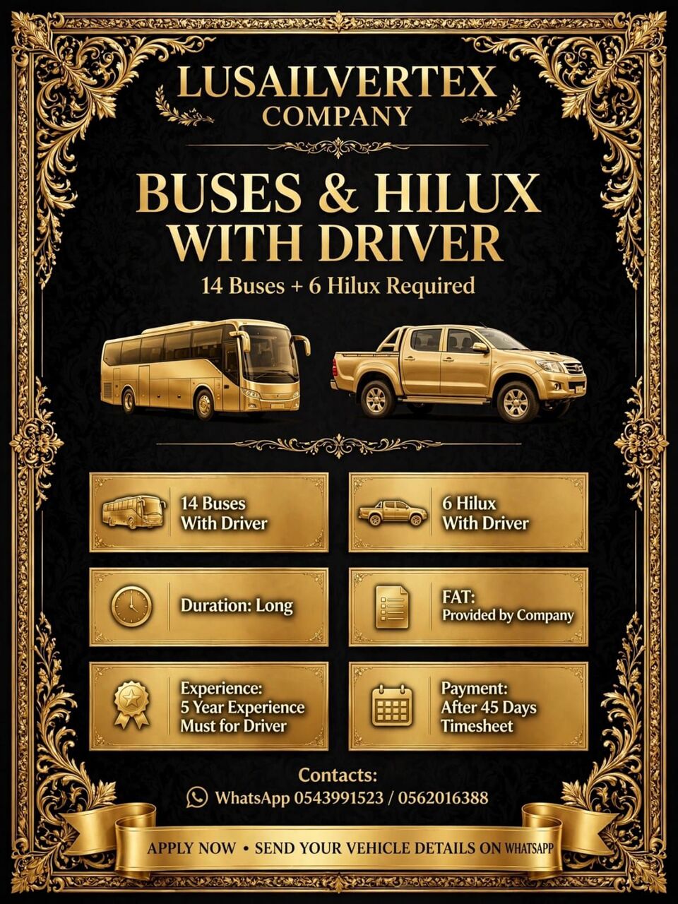 Jubail, Jobs, Need Busses And Hilx