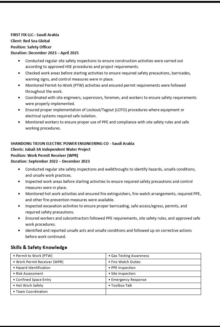 Riyadh, Job Seekers, HSE Officer
