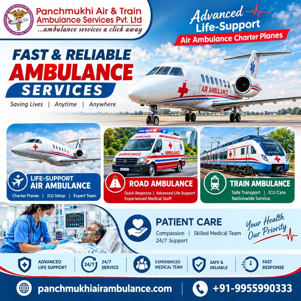 Mumbai, Health, Panchmukhi Emergency Air Ambulance In Mumbai- Critical Care Transfer Without Any Trouble