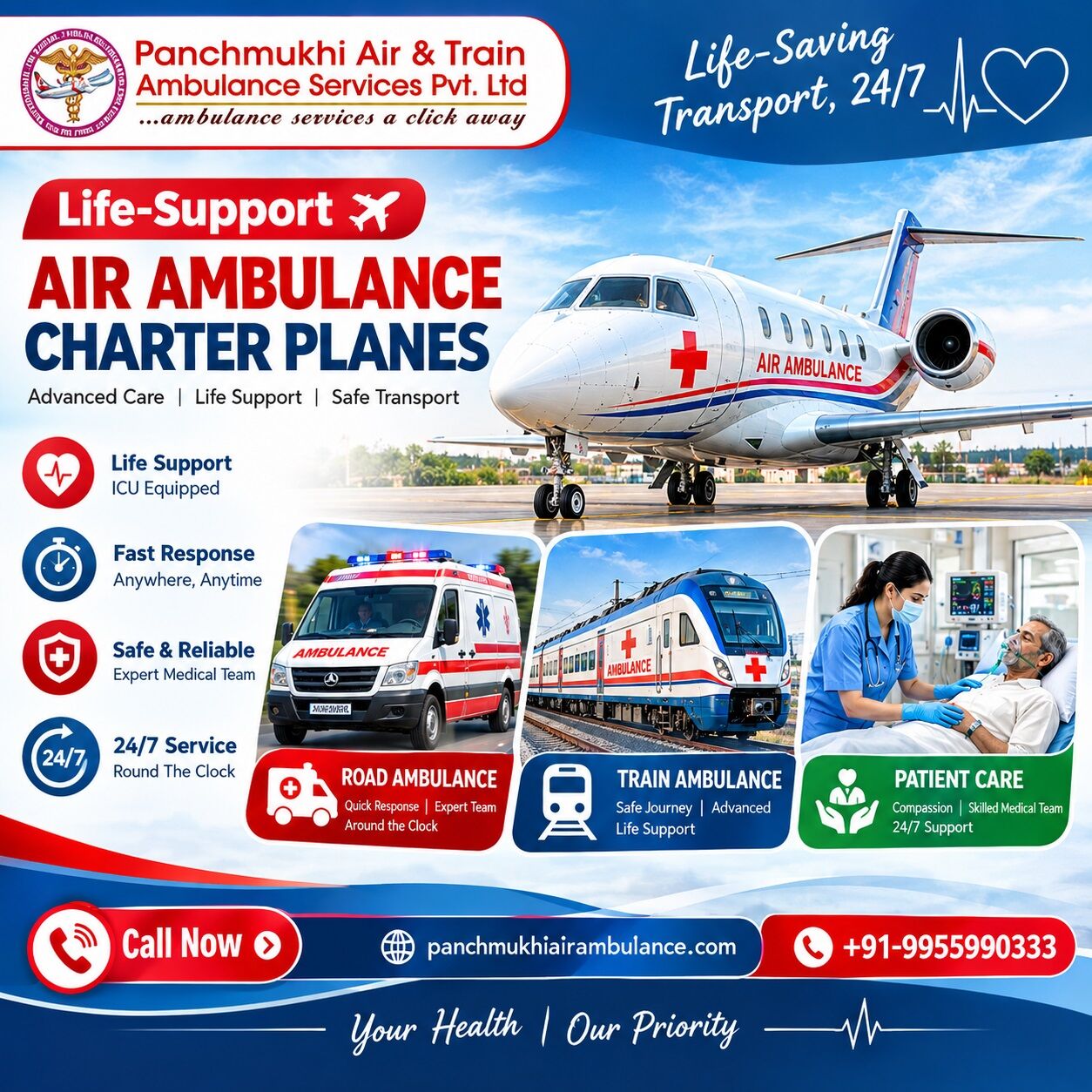 Mumbai, Health, Panchmukhi Hi Tech Air Ambulance In Varanasi- Highest Quality Care During Transit