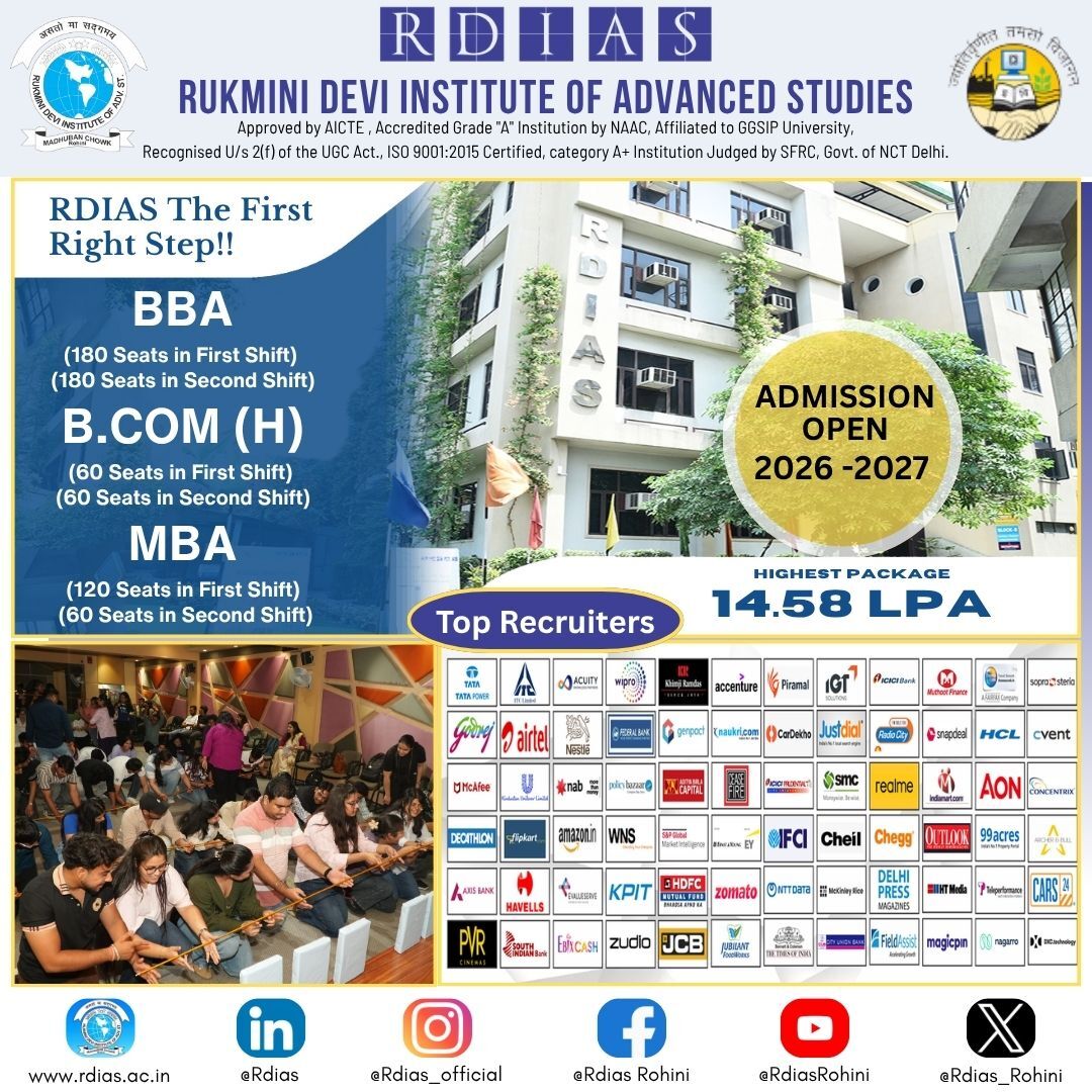 Rohini, Education, MBA Colleges Near Pitampura - Explore Career-Focused Management Education - RDIAS