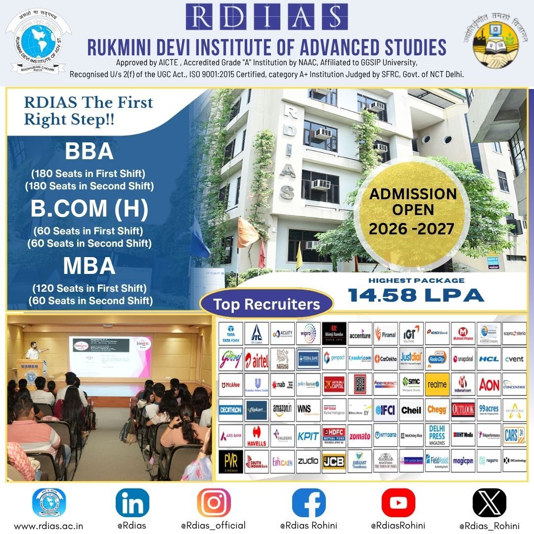 Rohini, Education, Top MBA Colleges In IP University For Management Aspirants - RDIAS