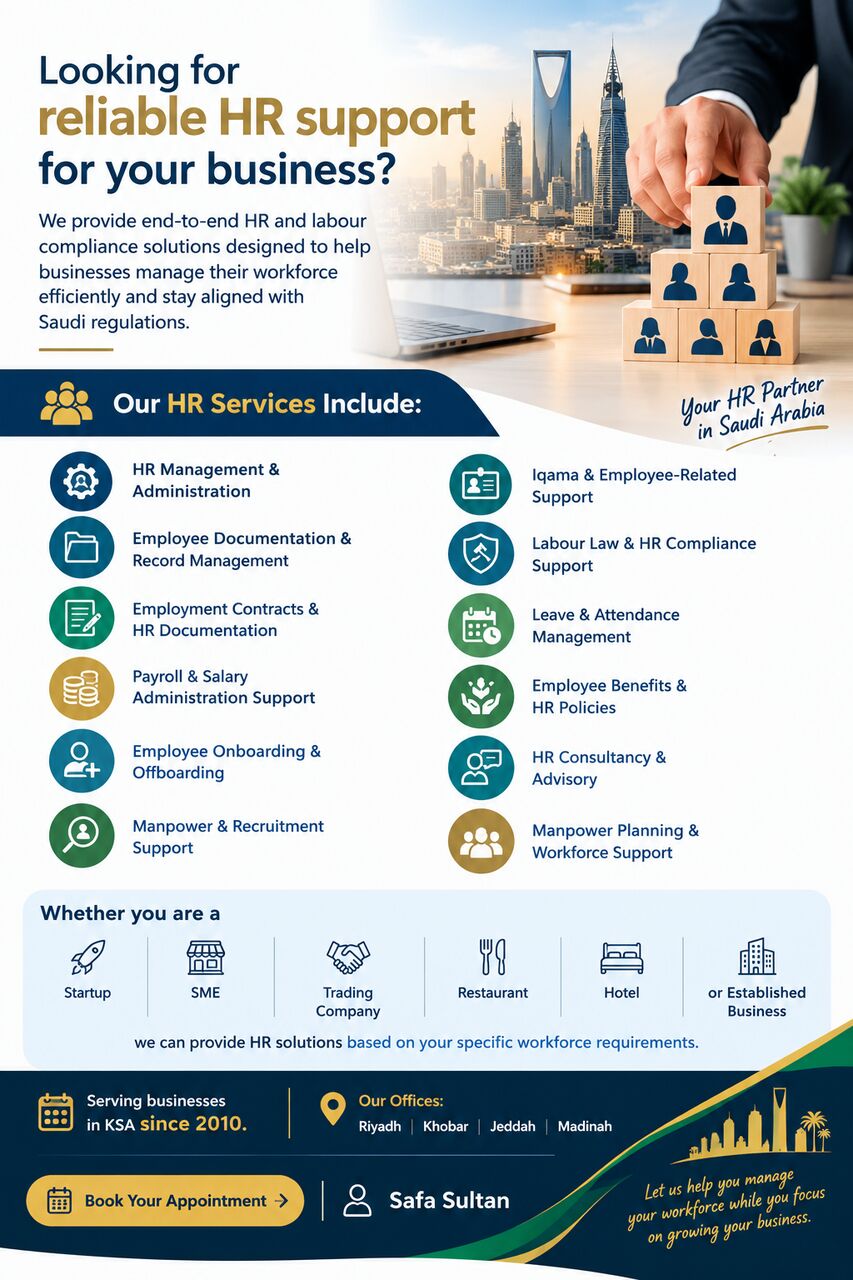 Riyadh, Business, Professional HR & Labour Compliance Services In Saudi Arabia