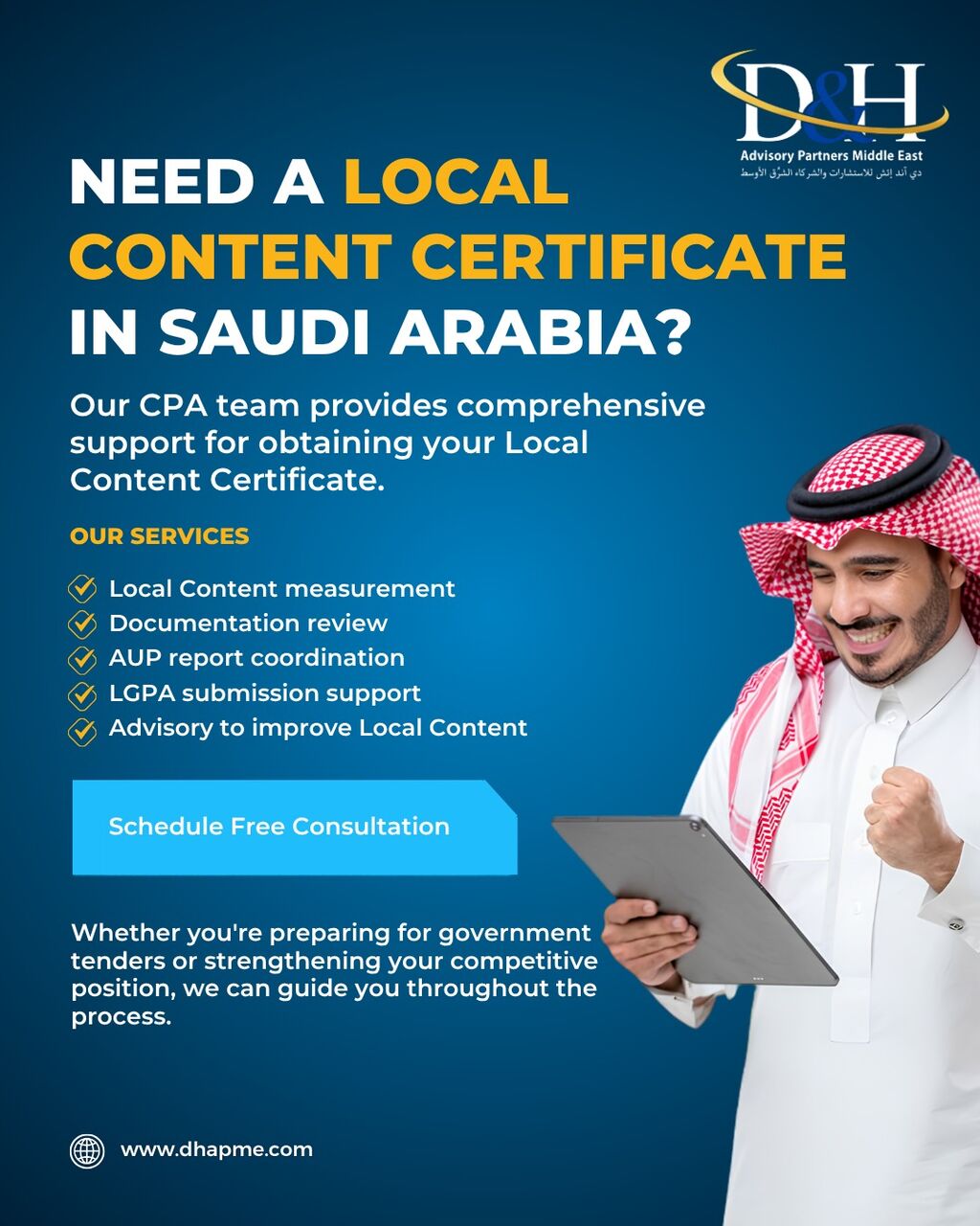 Riyadh, Counseling, Local Content Compliance & Certification Support In Saudi Arabia