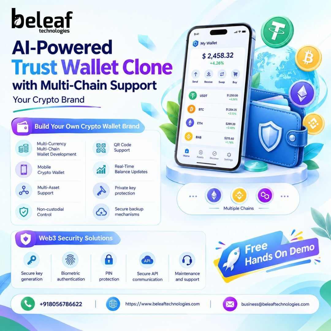 Mumbai, Software Development, AI-Powered Trust Wallet Clone With Multi-Chain Support Your Crypto Brand