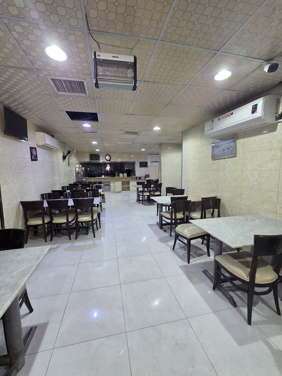 Riyadh, Furniture, SAR 4600,  Furniture Clearance Sale &ndash; 63 Wooden Chairs + 14 Marble Tables ,can Be Used In Restaurants