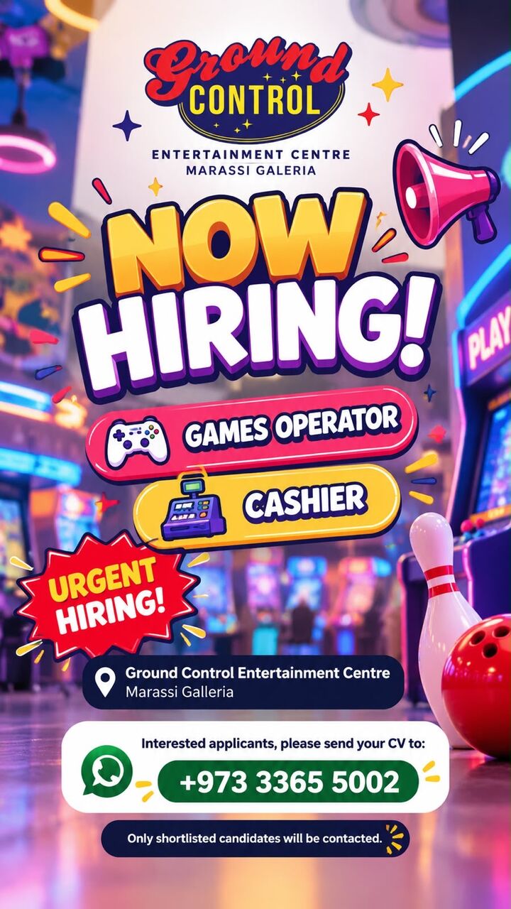 Manama, Jobs, Cashier And Games Operator