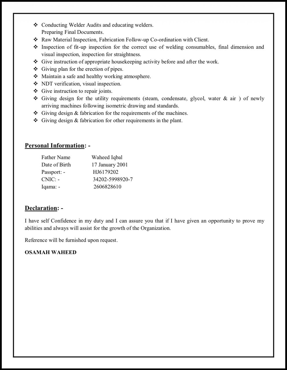 Jubail, Job Seekers, NDT TECHNICIAN