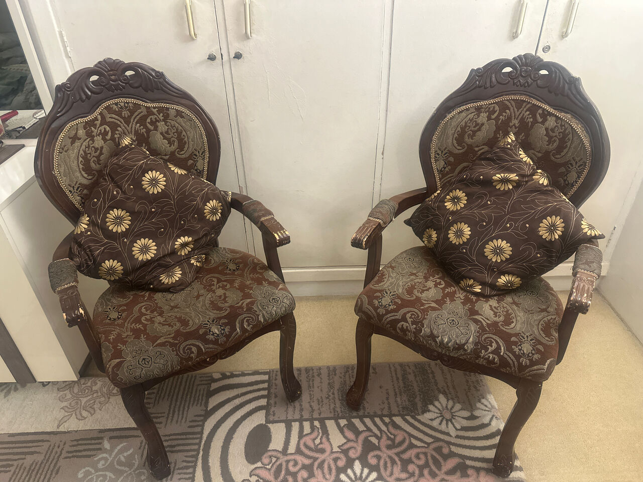 Al Malaz, Furniture, SAR 135,  Two Wooden Brown Chairs